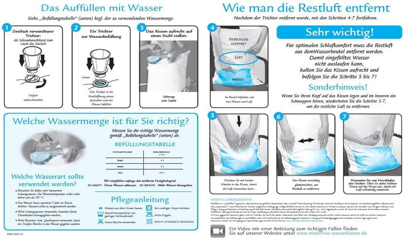 Mediflow 5001 Das Original Wasserkissen , Baumwolle , 40x80cm