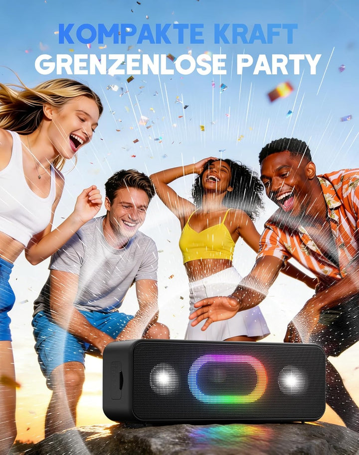 OHAYO tragbarer Bluetooth-Lautsprecher: 24 Stunden Spielzeit, IPX6 wasserdicht, 24 W Stereoklang, 5