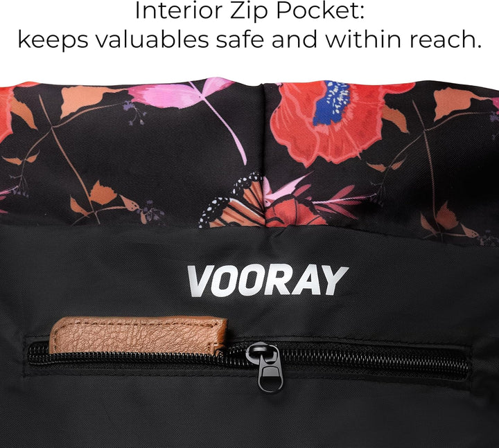 Vooray Flex Cinch Backpack - 23L Rucksack mit Kordelzug, Black Poppy