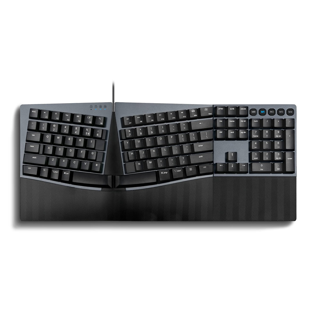 Perixx PERIBOARD-535BR Kabelgebundene ergonomische mechanische Geteilte Tastatur, Flache braune takt