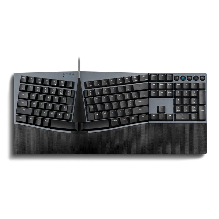 Perixx PERIBOARD-535BR Kabelgebundene ergonomische mechanische Geteilte Tastatur, Flache braune takt
