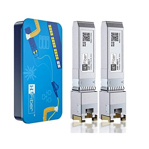 H!Fiber.com HiFiber 10Gbase-T SFP+ Ethernet Kupfer Modul, 10Gb SFP+ RJ45 Transceiver unterstützt 10G