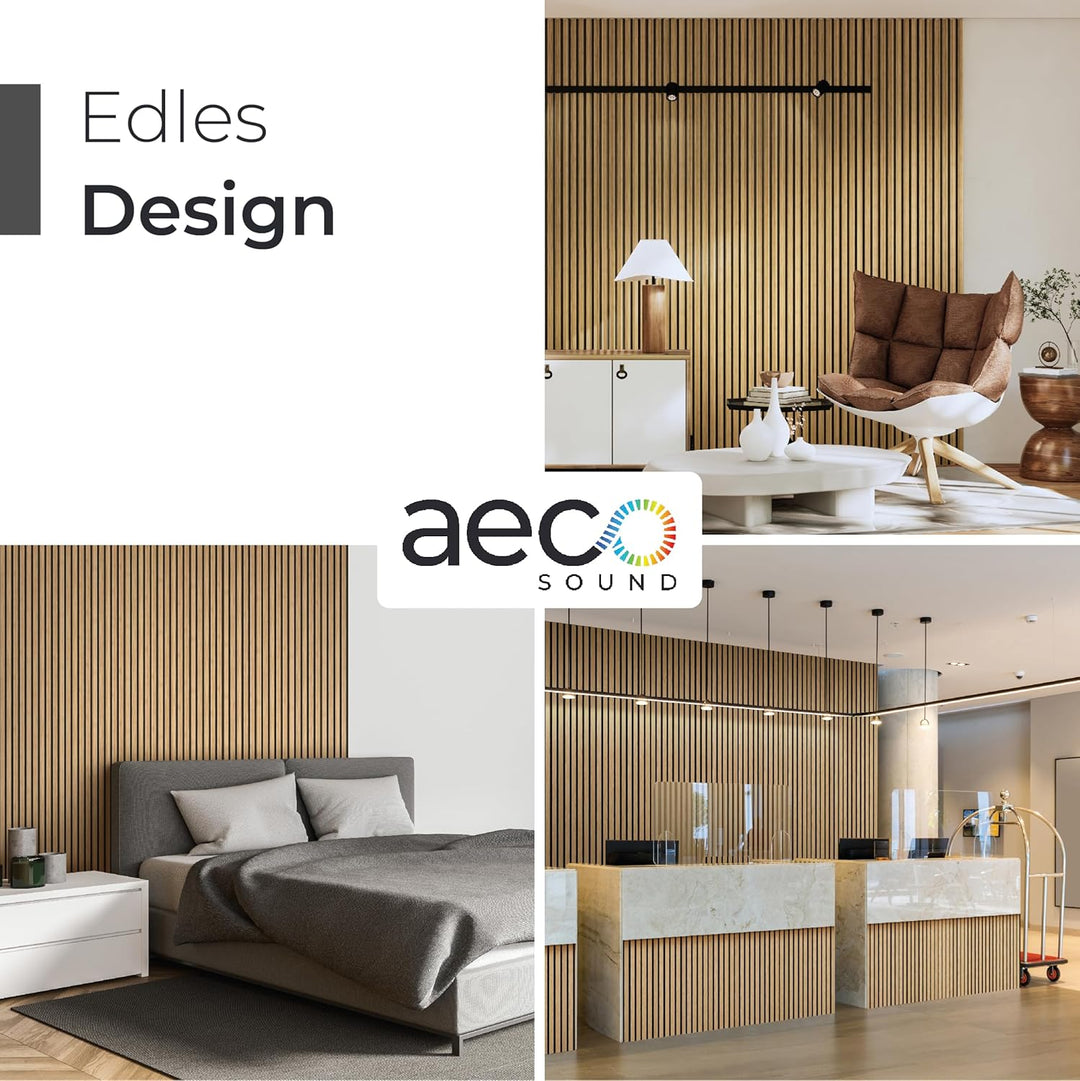 Akustikpaneele Holz – 4er-Set | 120x60cm | Echtholz Eiche & Akustikfilz Grau – 3D Wandpaneele für Sc