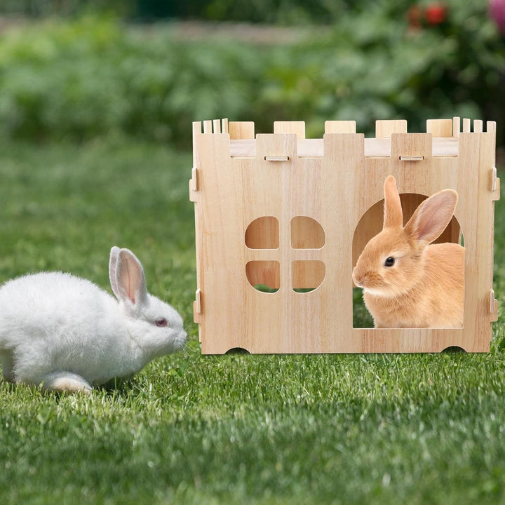Gross Kaninchenhaus, Holz Meerschweinchen Bett mit Eingänge, Meerschweinchen Spielzeug, Meerschweinc
