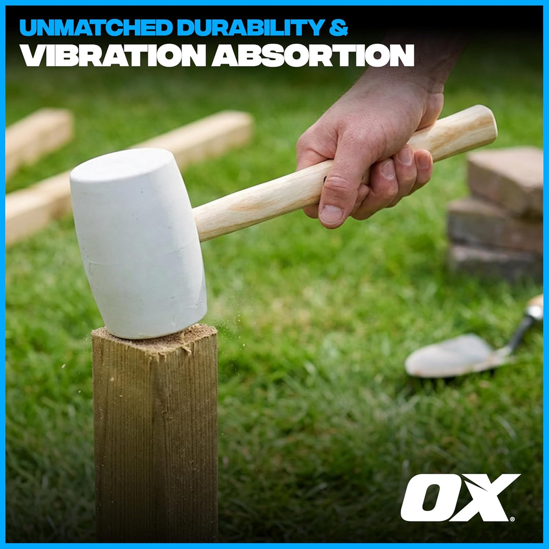 OX Pro White Rubber Mallet - 32 oz 32 oz White, 32 oz White
