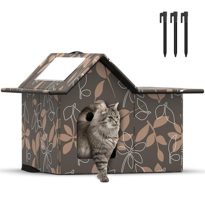 Katzenhaus Für Draussen Winterfest, Haus für verwilderte Katzen mit abnehmbaren Kissen, Winterschutz