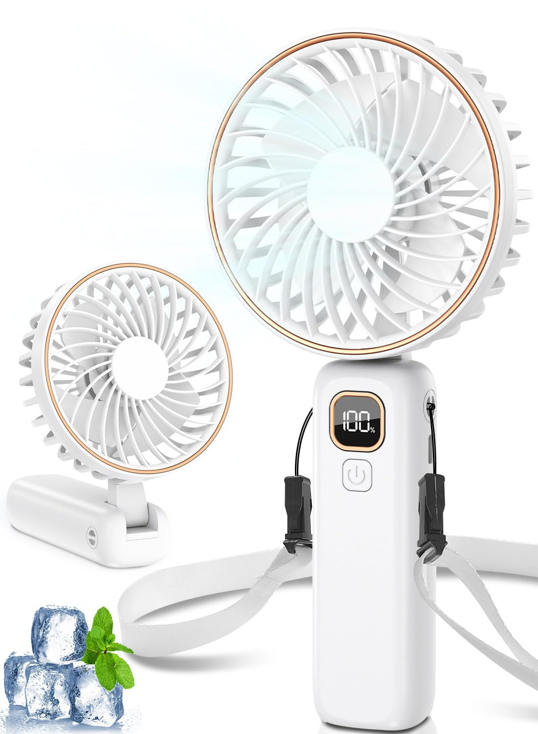 Handventilator, Mini Ventilator Tragbarer mit LCD Display &amp; 6 Stufen,Leiser USB Ventilator mit 4000m