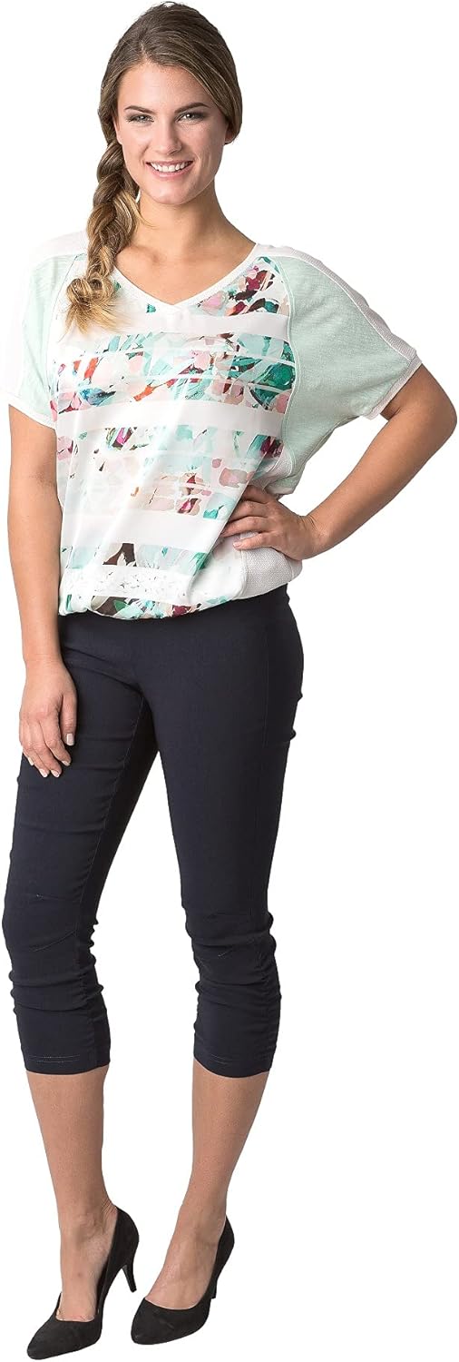 Stehmann Maria-530 Caprihose, Raffung unten am Bein 34 Schwarz, 34 Schwarz