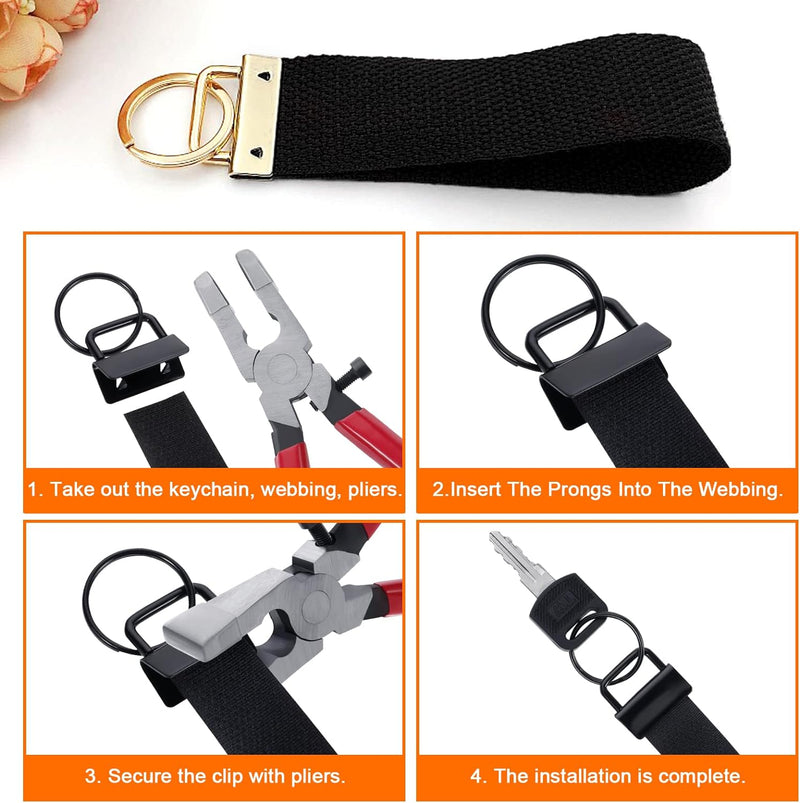 Knpwer 90 Stück Schlüsselband Rohlinge 1 Inch,6 Farben Schlüsselanhänger Hardware,Schlüsselband Bast
