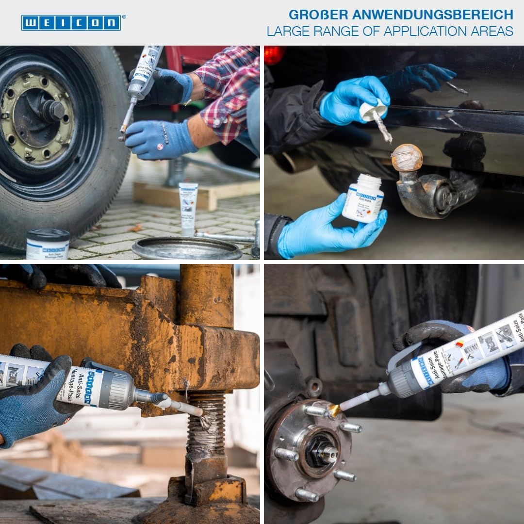 WEICON Anti-Seize Montagepaste 450 g hitzebeständiger Schutz gegen Korrosion, Festfressen und Versch