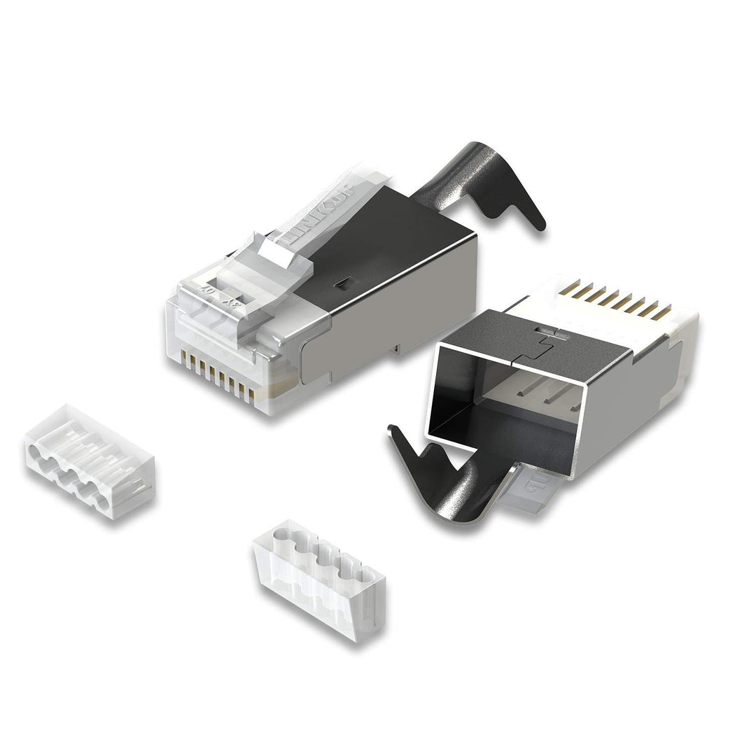 LINKUP - RJ45 Connectors Cat6A Ethernet Shielded Modular Plugs | for Large Diameter Wires (23AWG) Te