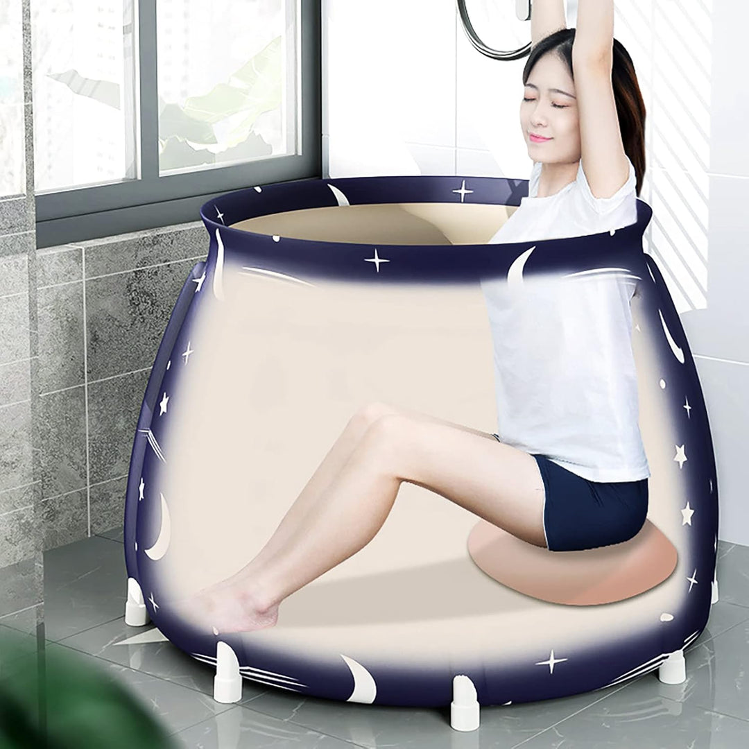 Sinbide 70x70cm Faltbare Badewanne, Tragbare Badewanne für Erwachsene & Kinder, Grosse Familie Badew