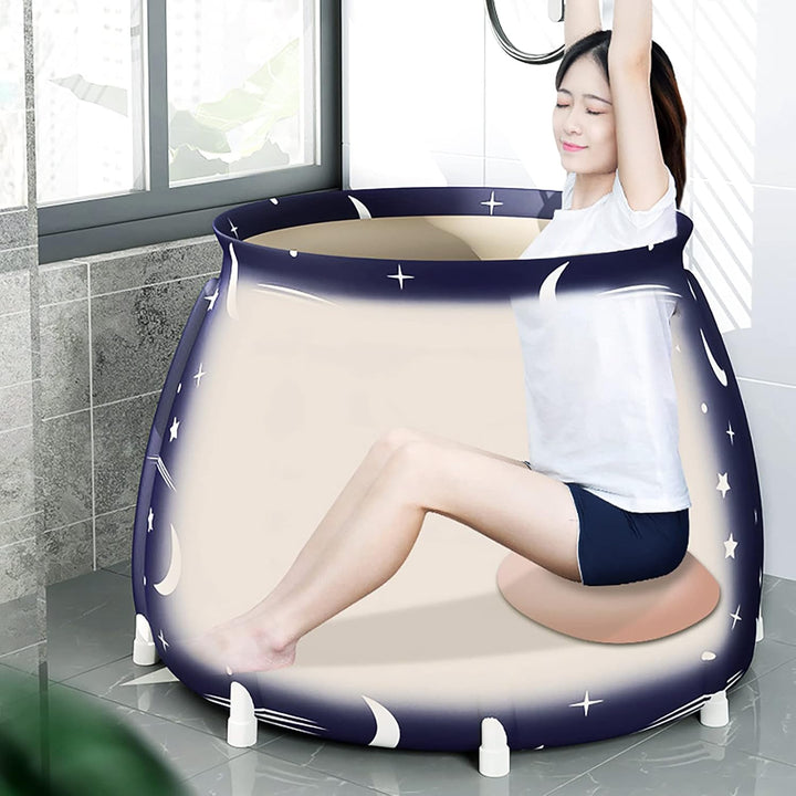 Sinbide 70x70cm Faltbare Badewanne, Tragbare Badewanne für Erwachsene & Kinder, Grosse Familie Badew