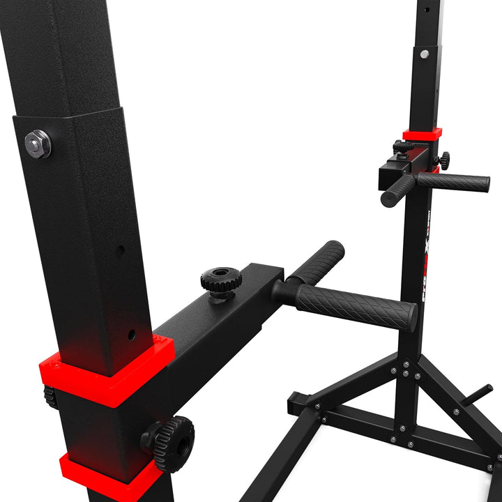 K-Sport: Stationäre Klimmzugstange + Dip Station bis 140kg belastbar, mit Pull-Up Bar & Halterung fü