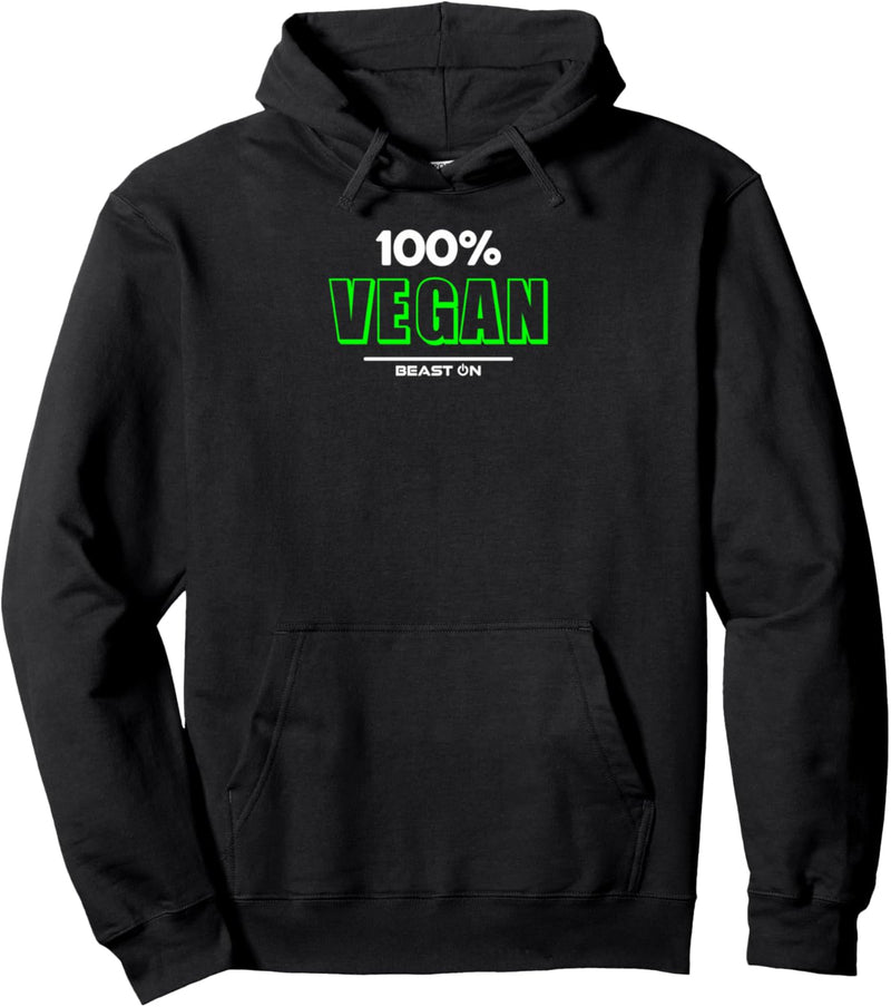 100% Vegan grün Training Fitness Motivation Gym Sprüche Pullover Hoodie