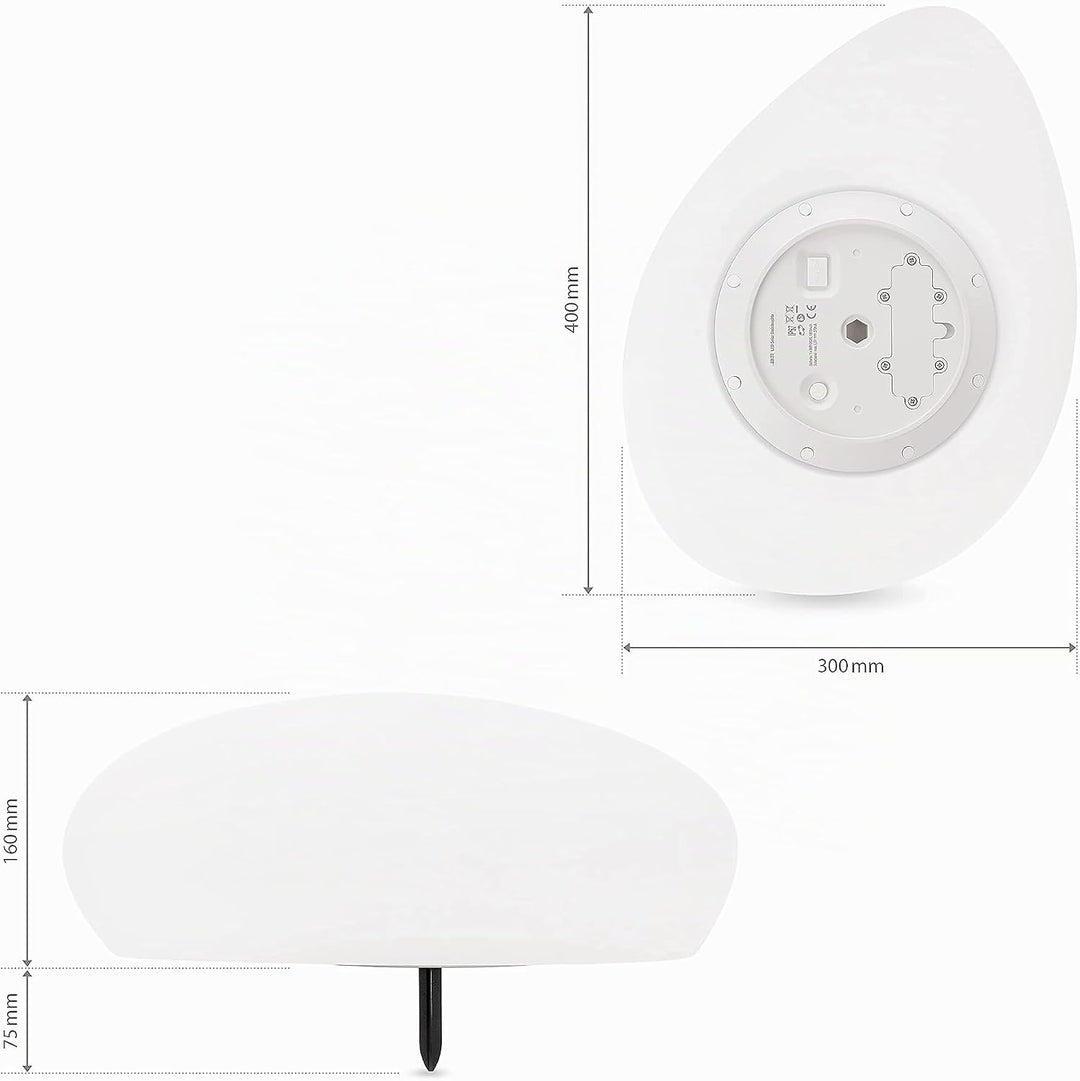 Solarlampen für Aussen, wasserdichte Kugelleuchte im Stein-Design &amp; Milchglas-Optik, 8+1 Farben, aut