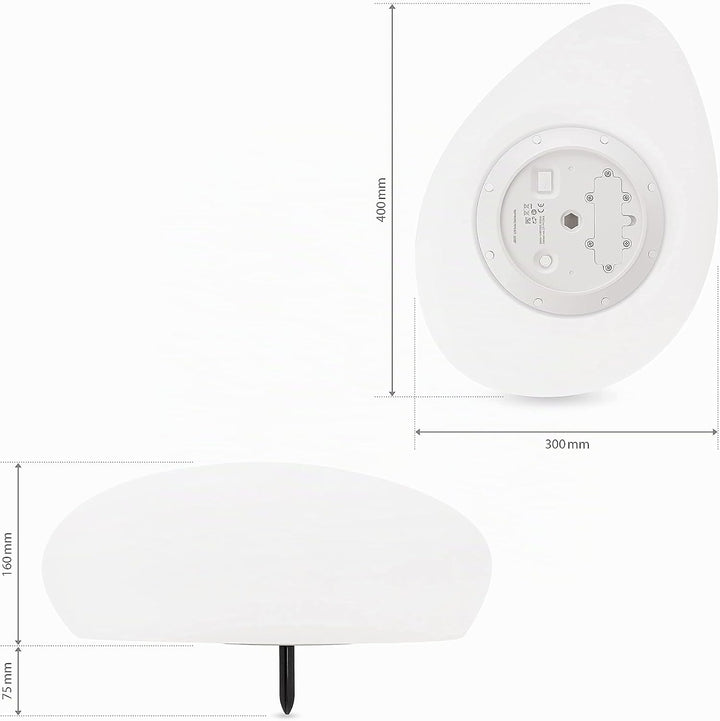 Solarlampen für Aussen, wasserdichte Kugelleuchte im Stein-Design &amp; Milchglas-Optik, 8+1 Farben, aut