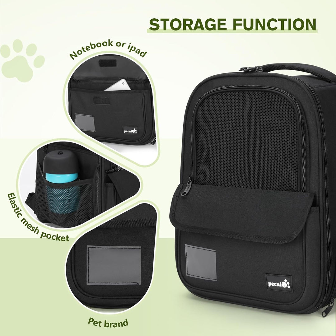 pecute Haustier Rucksack 6kg, Tragbare und Faltbare Katzentasche, Atmungsaktive und Leichte Hundetas