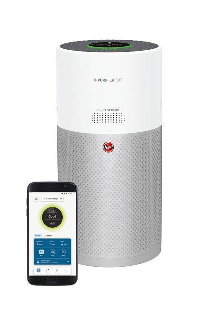 Hoover H-PURIFIER 500 Luftreiniger – mit HEPA-13 Filter für gute Luftqualität – Luftmesser mit CO-Wa
