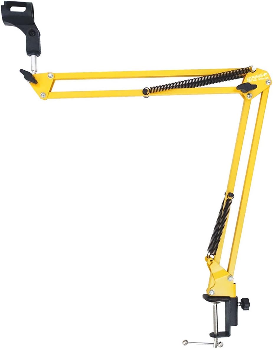 keepdrum NB35 YW Gelb Gelenkarm-Stativ + Mikrofonkabel 6m Gelb
