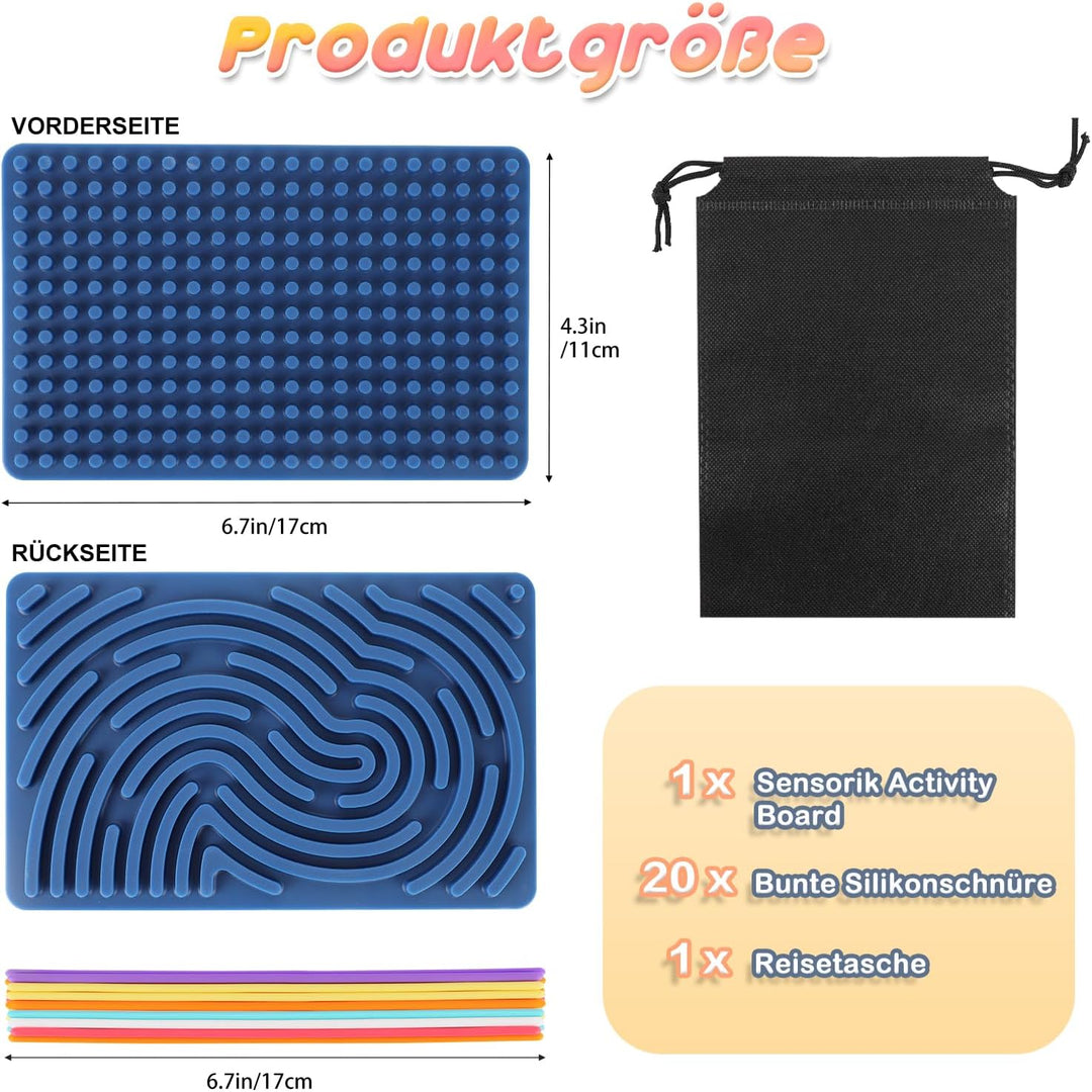 ddLUCK Sensorik Spielzeug Activity Board, Silikon Sensory Toys Fidget Spiel Zur Autismus, Stress, AD