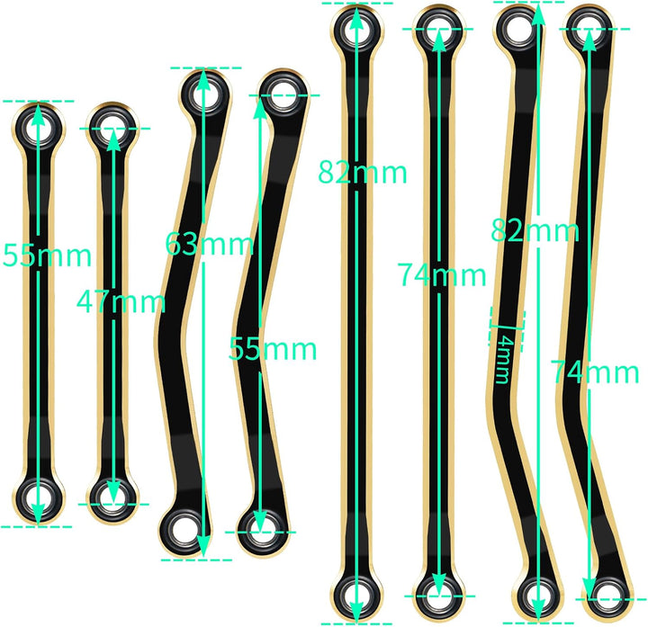 Runup High Clearance Chassis Link Rod Metal Connecting Rod Set for 1/18 RC Crawler Tra-xxas TRX4-M-K