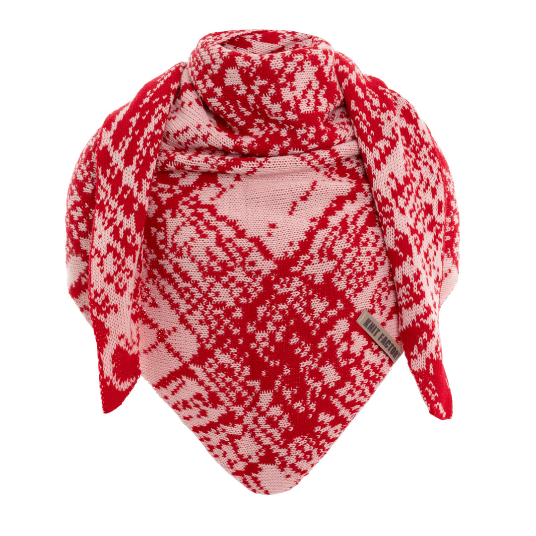 KNIT FACTORY - Dreiecksschal Lea - Damen Strickschal mit Wolle - Umschlagtuch für den Herbst und Win