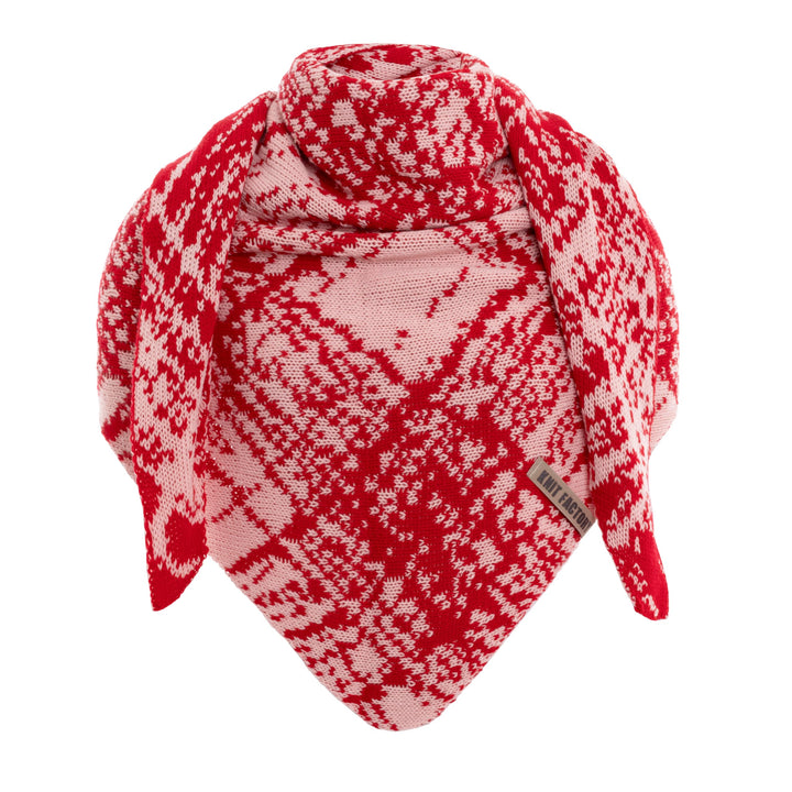 KNIT FACTORY - Dreiecksschal Lea - Damen Strickschal mit Wolle - Umschlagtuch für den Herbst und Win