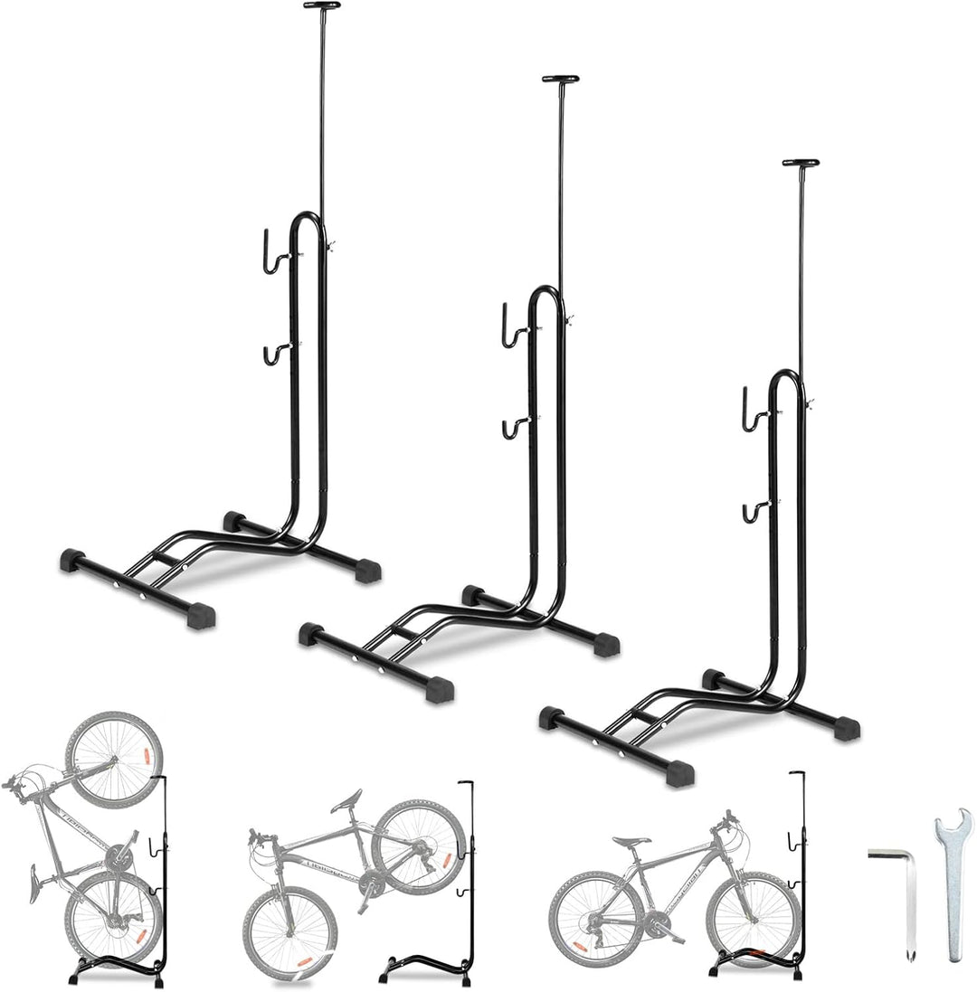 Gimisgu 3 Stück 3 in 1 Fahrradständer Boden, Fahrradhalter 20 bis 29 Zoll, Fahrräder Wartungsständer