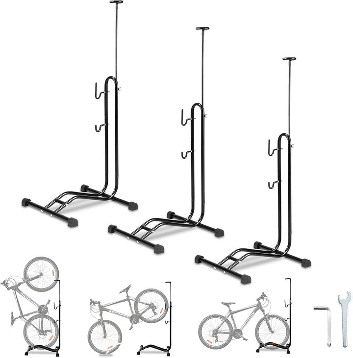 Gimisgu 3 Stück 3 in 1 Fahrradständer Boden, Fahrradhalter 20 bis 29 Zoll, Fahrräder Wartungsständer