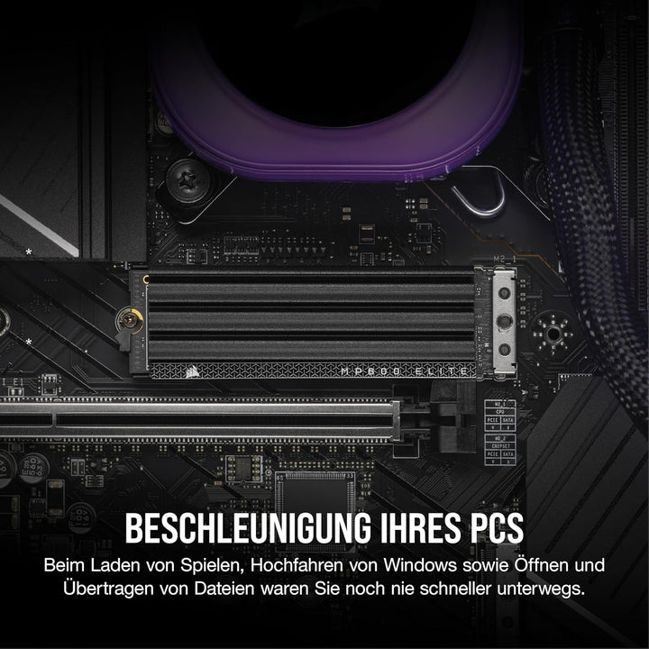Corsair MP600 Elite 4TB M.2 PCIe Gen4 x4 NVMe SSD mit Integriertem Kühlkörper – M.2 2280 – Bis zu 7.