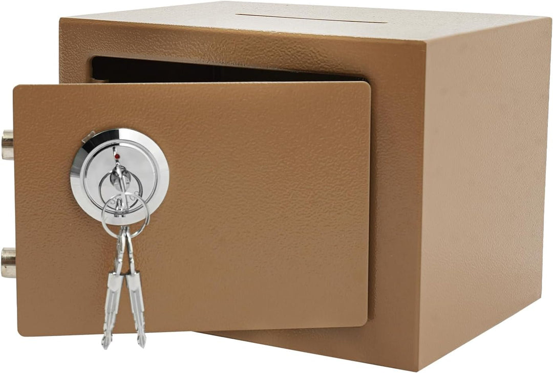 Safe Tresor Klein - Möbeltresor mit Schlüssel Safe Geldschrank 23x17x17cm feuerfest für Schmuck, Bar