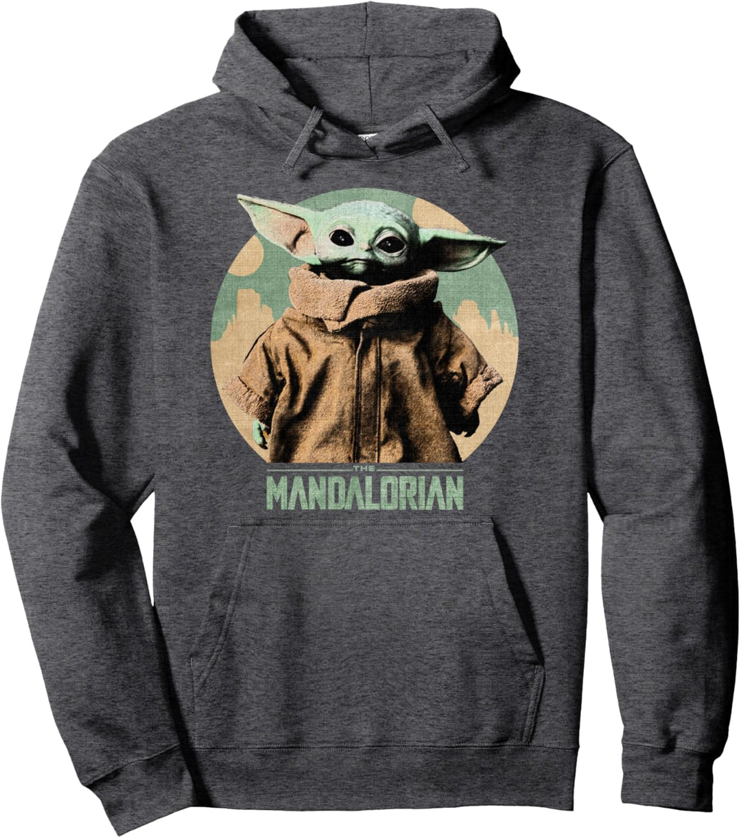 Star Wars The Mandalorian The Child Faded Portrait Pullover Hoodie