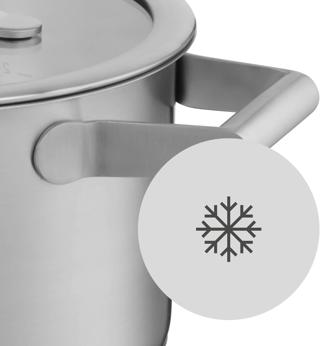 WMF Comfort Line Topfset Induktion 5-teilig, Kochtopf Set mit Glasdeckel, Cromargan Edelstahl mattie