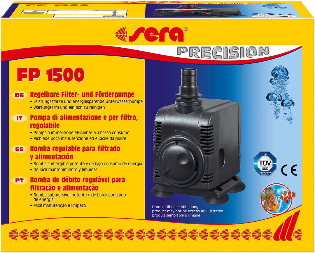 sera 30596 Filter- und Förderpumpe FP 1500 - Regelbare Unterwasserpumpen für Süss- und Meerwasseraqu