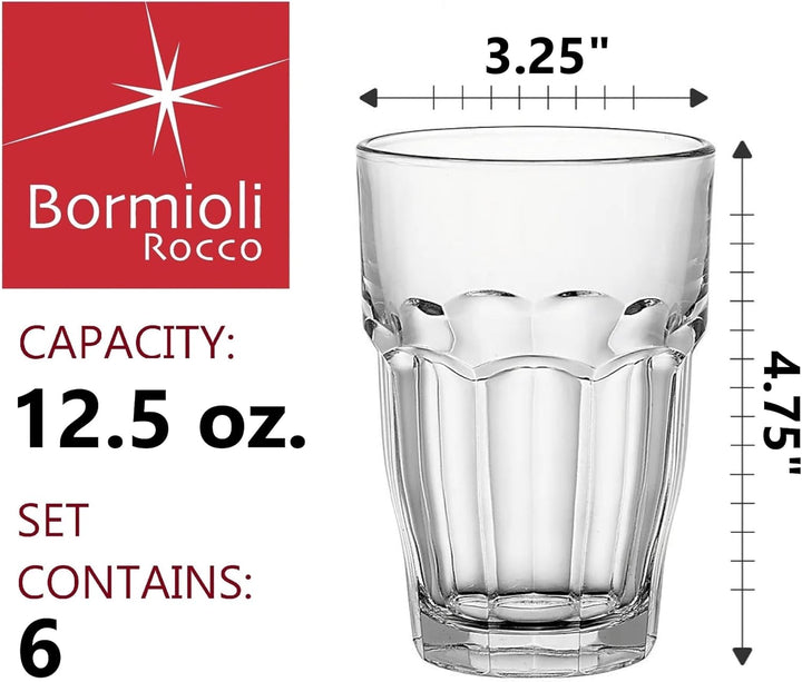Bormioli Rocco Fido 516170BN6321990 Rock Bar Getränkebecher, Glas, mehrfarbig