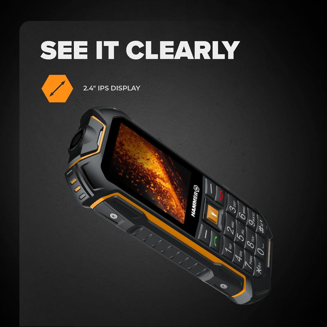 Hammer Boost 2 LTE IP68 2,4" Reinforced 3500 mAh LTE, Schwarz-Orange Orange 2,4, Orange 2,4