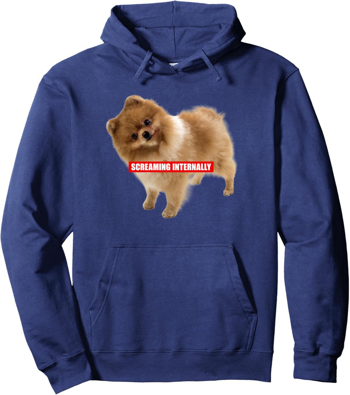 Screaming Internally Dog Golden Retriever Pullover Hoodie