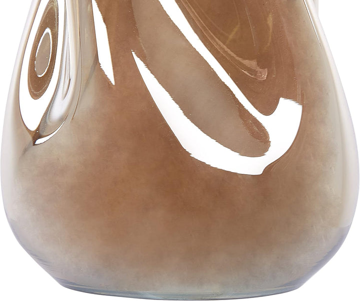 Deko Blumenvase Glas braun 27 cm geschwungen mit breiter Öffnung Modern Imeros