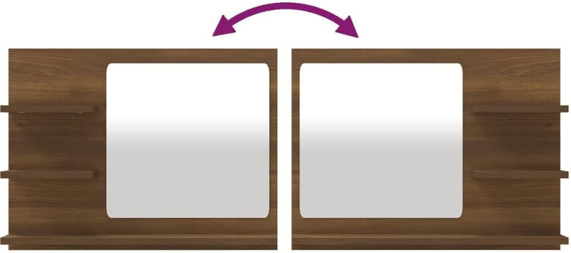 MNISDFL Unterschrank Bad Waschbeckenunterschrank Badspiegel Braun Eiche-Optik 60x10,5x45 cm Holzwerk