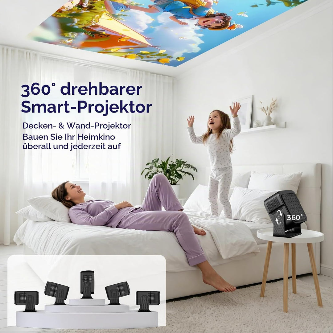 Beamer [Google TV 50000+ Apps &amp; 4K 8K Support 1080p Native Auflösung &amp; Automatische Bildschirmkorrek