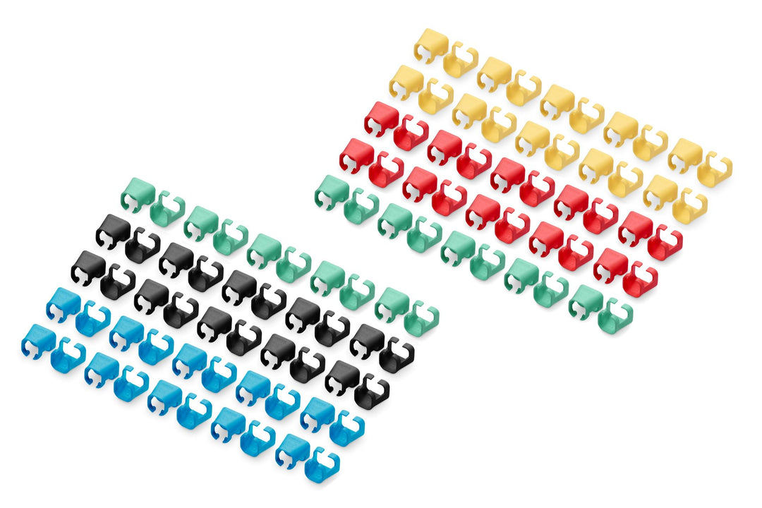 DIGITUS Farbclips für RJ45-Patchkabel - farbliche Organisation von Netzwerkkabeln - zur Verbesserung