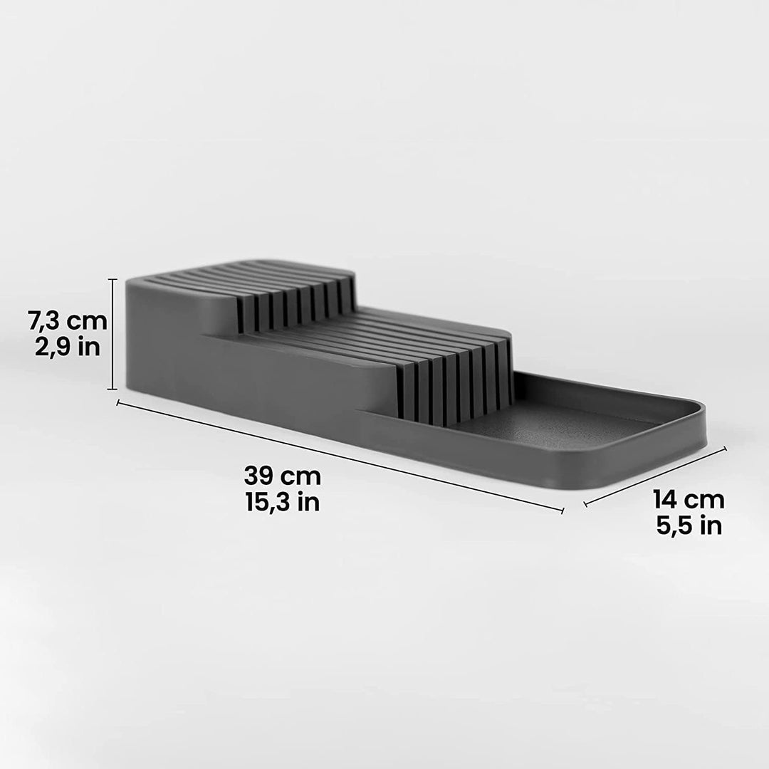 Messerorganizer für 18 Messer – zweistufiger Messerblock für Küchenschublade oder freistehend, rutsc