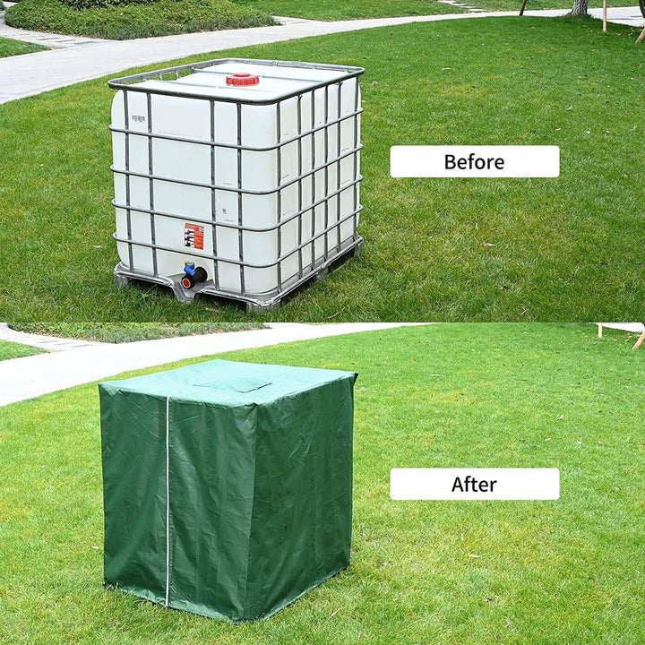 DWcouple 2STK IBC Tank Abdeckung,Wassertank Staubdichte Anti-UV-Schutzabdeckung,Grün Abdeckplane für