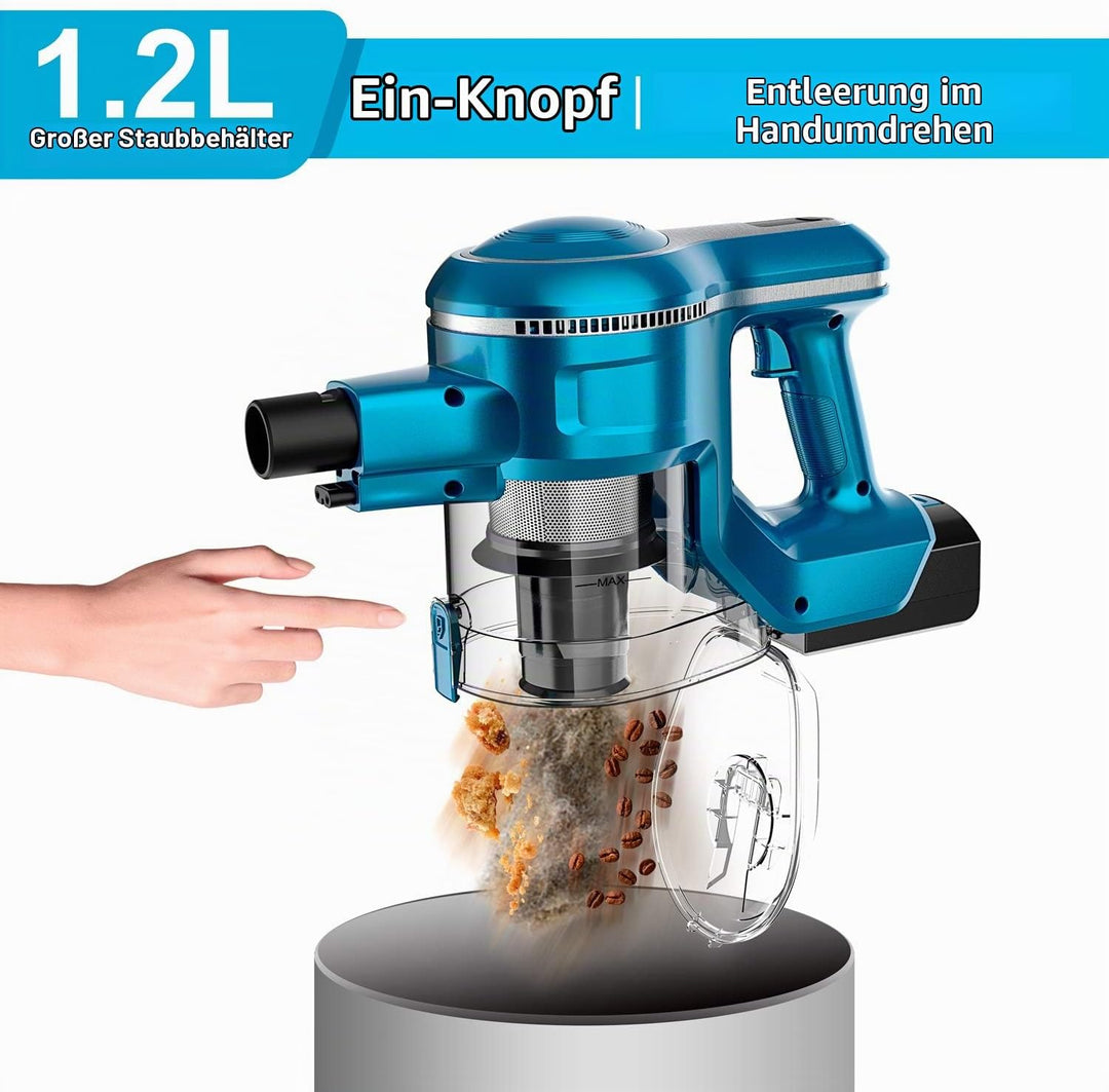 INSE Akku Staubsauger 25KPa 10 in 1 Kabelloser Staubsauger, bis zu 90 Min Laufzeit, 2 Akku Abnehmbar