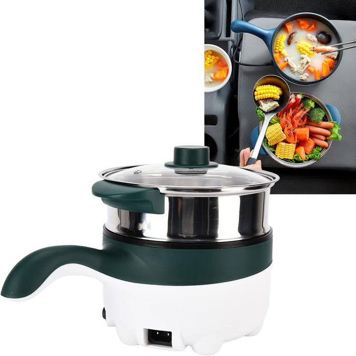 TARSHYRY Elektrischer Hot Pot, 2 L, Edelstahl, Multifunktional, Tragbar, Dampfgarer für Zuhause, Aut