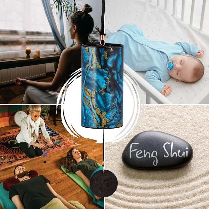 Zaphir Klangspiel Blue Moon Winter Shanti | Handgefertigtes Windspiel für Yoga, Meditation und Raumr