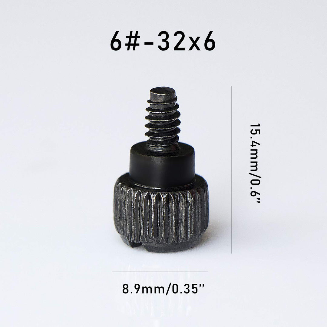 VAPKER 50 Stück 6#-32x6 M3.5 PC Computer Gehäuse Rändelschrauben Rändelschrauben Schwarz Zink für Fe