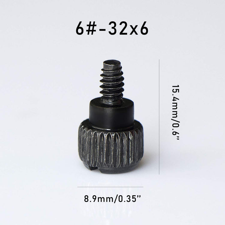 VAPKER 50 Stück 6#-32x6 M3.5 PC Computer Gehäuse Rändelschrauben Rändelschrauben Schwarz Zink für Fe