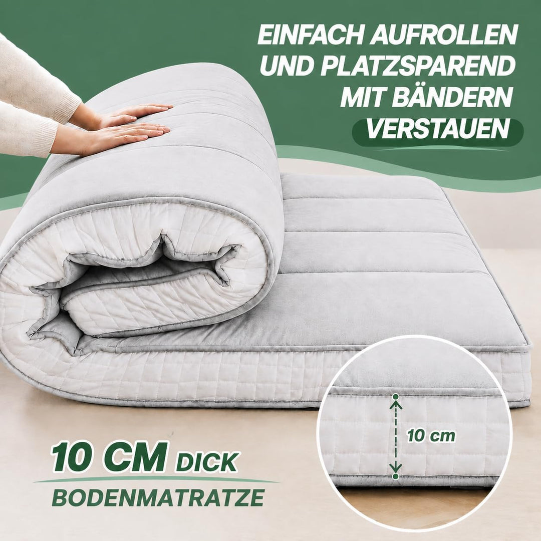 Futon Matratze 153x203cm Klappmatratze - 10cm dick Japanische Klappmatratze, Futon Gästebett, Bodenm